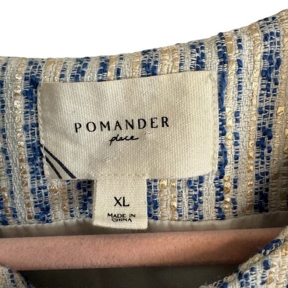 Pomander Place Ethereal Tweed Bianca Blue and White Sleeveless Dress - Picture 3 of 10